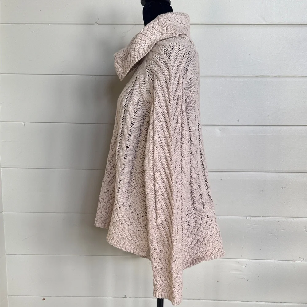 Hem & Thread Cozy Cable Knit Turtleneck Cowl-neck Sweater Women’s size L - Picture 3 of 14